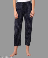 Cotton printed pyjama night dress lounge wear for women & girls (pack of 2), soft elasticated maxi length pyjamas for sleepwear, yoga wear and jogging